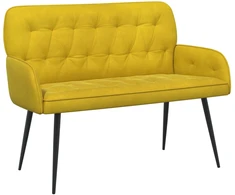 Dvivietė sofa su metalinėmis kojelėmis 2 vietos Geltona Aksomas