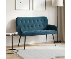 Dvivietė sofa su metalinėmis kojelėmis 2 vietos Mėlyna Aksomas