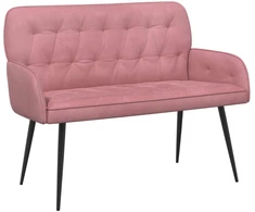 Dvivietė sofa su metalinėmis kojelėmis 2 vietos Rožinė Aksomas