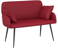 Dvivietė sofa su metalinėmis kojelėmis 2 vietos Vyno raudona