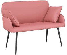 Dvivietė sofa su metalinėmis kojelėmis 2 vietos Rožinė