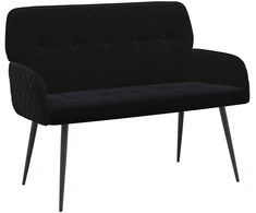 Dvivietė sofa su metalinėmis kojelėmis 2 vietos Juoda Aksomas