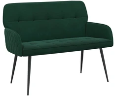 Dvivietė sofa su metalinėmis kojelėmis 2 vietos Tamsiai žalia