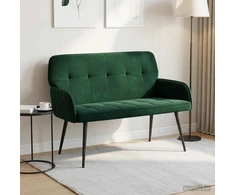 Dvivietė sofa su metalinėmis kojelėmis 2 vietos Tamsiai žalia