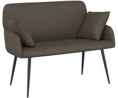 Dvivietė sofa su metalinėmis kojelėmis 2 vietos Pilka