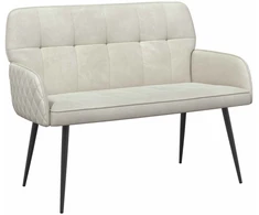 Dvivietė sofa su metalinėmis kojelėmis 2 vietos Kreminė Aksomas