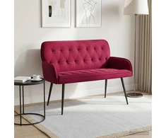 Dvivietė sofa su metalinėmis kojelėmis 2 vietos Vyno raudona