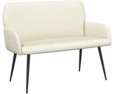 Dvivietė sofa su metalinėmis kojelėmis 2 vietos Kreminė