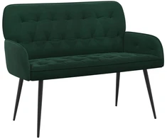 Dvivietė sofa su metalinėmis kojelėmis 2 vietos Tamsiai žalia
