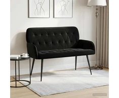 Dvivietė sofa su metalinėmis kojelėmis 2 vietos Juoda Aksomas