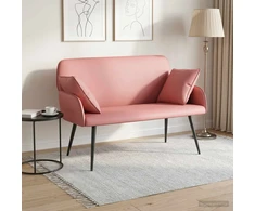Dvivietė sofa su metalinėmis kojelėmis 2 vietos Rožinė