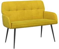 Dvivietė sofa su metalinėmis kojelėmis 2 vietos Geltona Aksomas