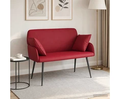 Dvivietė sofa su metalinėmis kojelėmis 2 vietos Vyno raudona