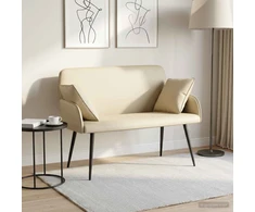 Dvivietė sofa su metalinėmis kojelėmis 2 vietos Kreminė