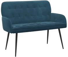 Dvivietė sofa su metalinėmis kojelėmis 2 vietos Mėlyna Aksomas