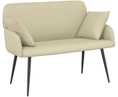 Dvivietė sofa su metalinėmis kojelėmis 2 vietos Kreminė