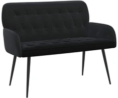 Dvivietė sofa su metalinėmis kojelėmis 2 vietos Juoda Aksomas