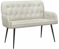 Dvivietė sofa su metalinėmis kojelėmis 2 vietos Kreminė Aksomas