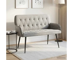 Dvivietė sofa su metalinėmis kojelėmis 2 vietos Šviesiai pilka