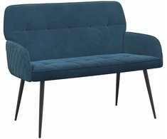 Dvivietė sofa su metalinėmis kojelėmis 2 vietos Mėlyna Aksomas