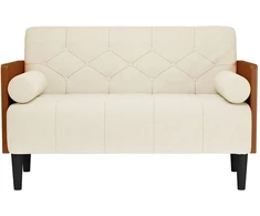 Dvivietė sofa su pagalvėlėmis, 110 cm, linas