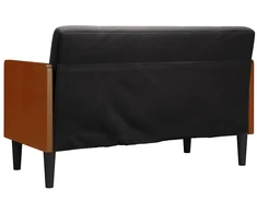 Dvivietė sofa su pagalvėlėmis, juoda, 110 cm, aksomas