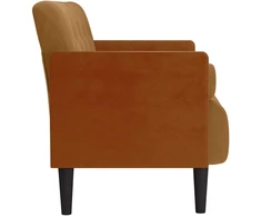 Dvivietė sofa su pagalvėlėmis, ruda, 110 cm, aksomas