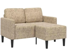 Dvivietė sofa su šezlongu, L formos, šviesiai pilka, 125 cm, dirbtinė oda