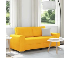 Dvivietė sofa, šviesiai geltona, 180x77x82 cm, velvetas, audinys