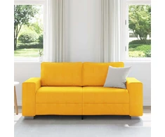 Dvivietė sofa, šviesiai geltona, 180x77x82 cm, velvetas, audinys