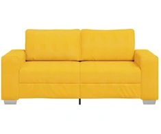 Dvivietė sofa, šviesiai geltona, 180x77x82 cm, velvetas, audinys