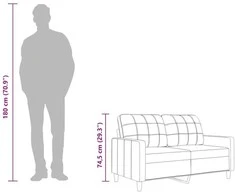 Dvivietė sofa, šviesiai geltonos spalvos, 120cm, audinys