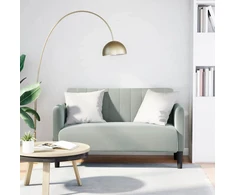 Dvivietė sofa, šviesiai pilka, 109 cm, aksomas