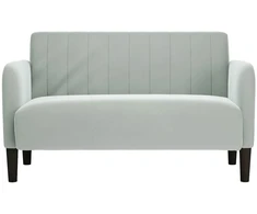 Dvivietė sofa, šviesiai pilka, 109 cm, aksomas