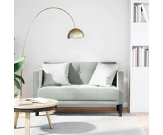 Dvivietė sofa, šviesiai pilka, 111 cm, aksomas