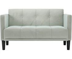 Dvivietė sofa, šviesiai pilka, 111 cm, aksomas
