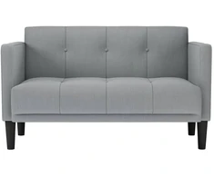 Dvivietė sofa, šviesiai pilka, 111 cm, audinys