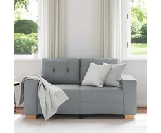 Dvivietė sofa, šviesiai pilka, 160x77x82 cm, audinys