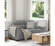Dvivietė sofa, šviesiai pilka, 160x81x84 cm, audinys