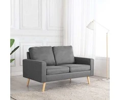 Dvivietė sofa, šviesiai pilkos spalvos, audinys