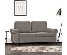 Dvivietė sofa, šviesiai pilkos spalvos, 120cm, aksomas