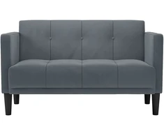 Dvivietė sofa, tamsiai pilka, 111 cm, aksomas