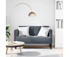 Dvivietė sofa, tamsiai pilka, 111 cm, aksomas