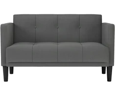 Dvivietė sofa, tamsiai pilka, 111 cm, audinys