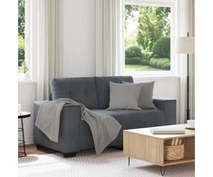 Dvivietė sofa, tamsiai pilka, 160x77x82 cm, aksomas