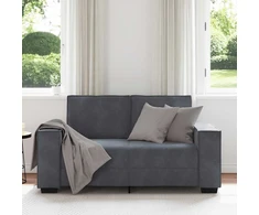 Dvivietė sofa, tamsiai pilka, 160x78x84 cm, aksomas