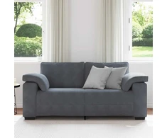 Dvivietė sofa, tamsiai pilka, 180x77x82 cm, aksomas