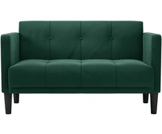Dvivietė sofa, tamsiai žalia, 111 cm, aksomas