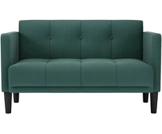 Dvivietė sofa, tamsiai žalia, 111 cm, audinys