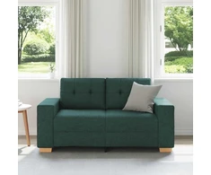 Dvivietė sofa, tamsiai žalia, 160x77x82 cm, audinys
